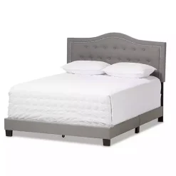 Kirklands Home Mary Light Button Tufted Full Bed Frame Gray Best