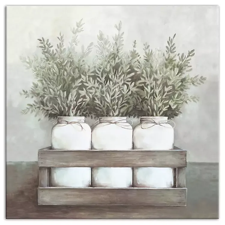 Kirklands Home Mason Jar Greenery Canvas Art Print Outlet