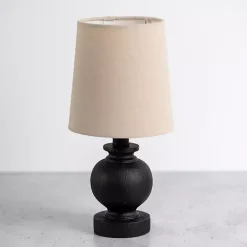 Kirklands Home Matte Black Baluster Mini Table Lamp Tan Online