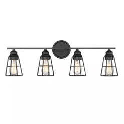 Kirklands Home Matte Cage Shade Vanity Light Black Sale