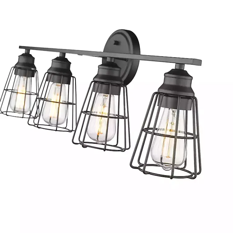 Kirklands Home Matte Cage Shade Vanity Light Black Sale