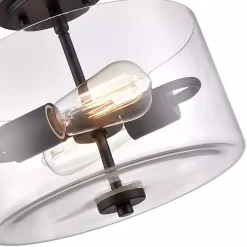 Kirklands Home Matte Drum Semi-Flush Mount Light Black Outlet