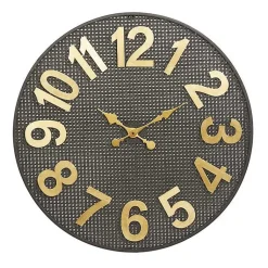 Kirklands Home Matte Black Iron Wall Clock, 32 in. Clearance