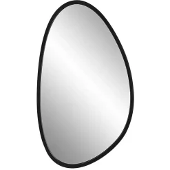 Kirklands Home Matte Black Modern Asymmetrical Wall Mirror Sale