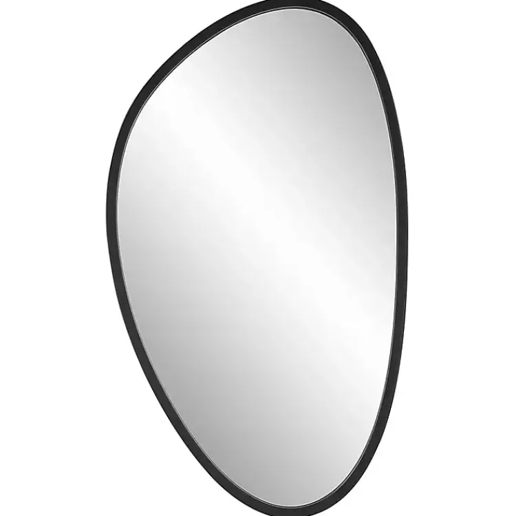 Kirklands Home Matte Black Modern Asymmetrical Wall Mirror Sale