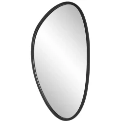 Kirklands Home Matte Black Modern Asymmetrical Wall Mirror Sale