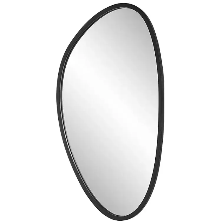Kirklands Home Matte Black Modern Asymmetrical Wall Mirror Sale