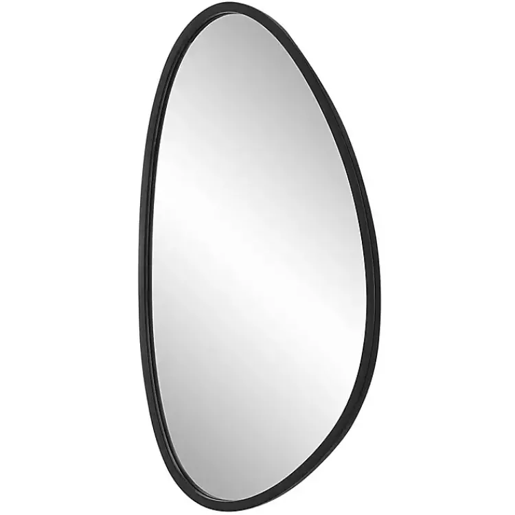 Kirklands Home Matte Black Modern Asymmetrical Wall Mirror Sale