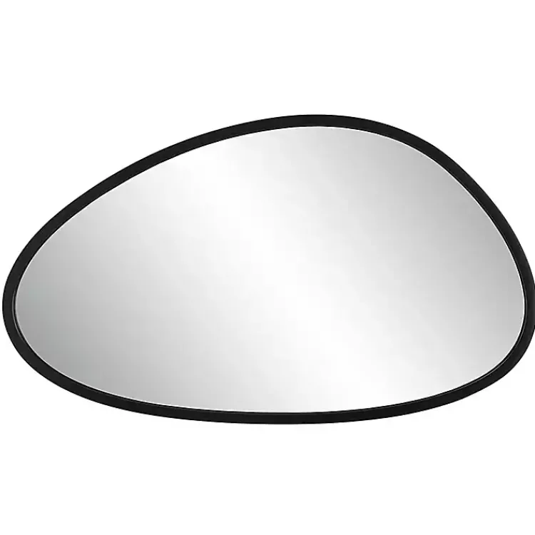 Kirklands Home Matte Black Modern Asymmetrical Wall Mirror Sale