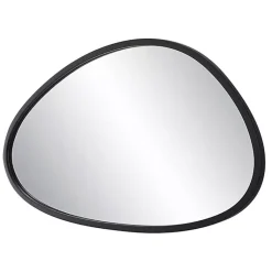 Kirklands Home Matte Black Modern Asymmetrical Wall Mirror Sale