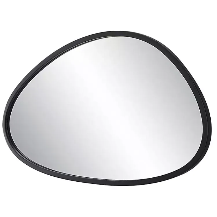Kirklands Home Matte Black Modern Asymmetrical Wall Mirror Sale