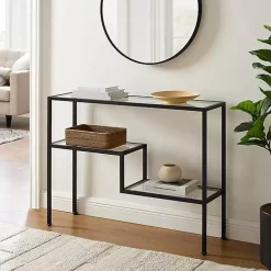 Kirklands Home Matte Multi Level Console Table Black Clearance