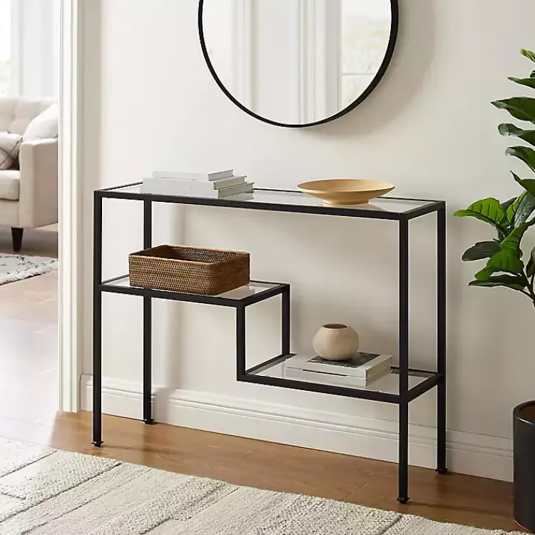 Kirklands Home Matte Multi Level Console Table Black Clearance