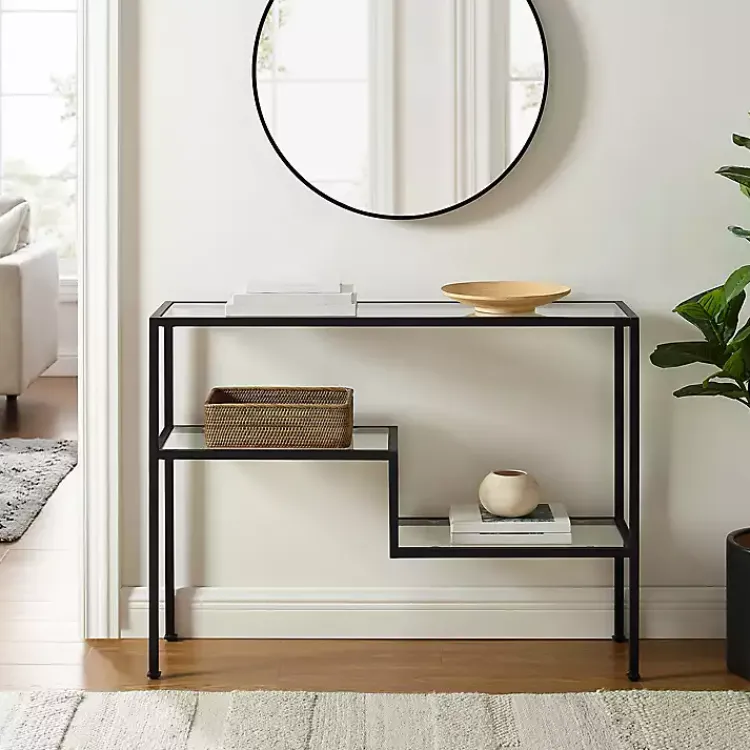 Kirklands Home Matte Multi Level Console Table Black Clearance