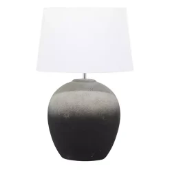 Kirklands Home Matte Black Ombre Textured Table Lamp, 23 in. White Clearance