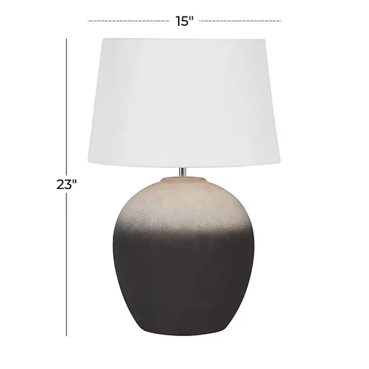 Kirklands Home Matte Black Ombre Textured Table Lamp, 23 in. White Clearance