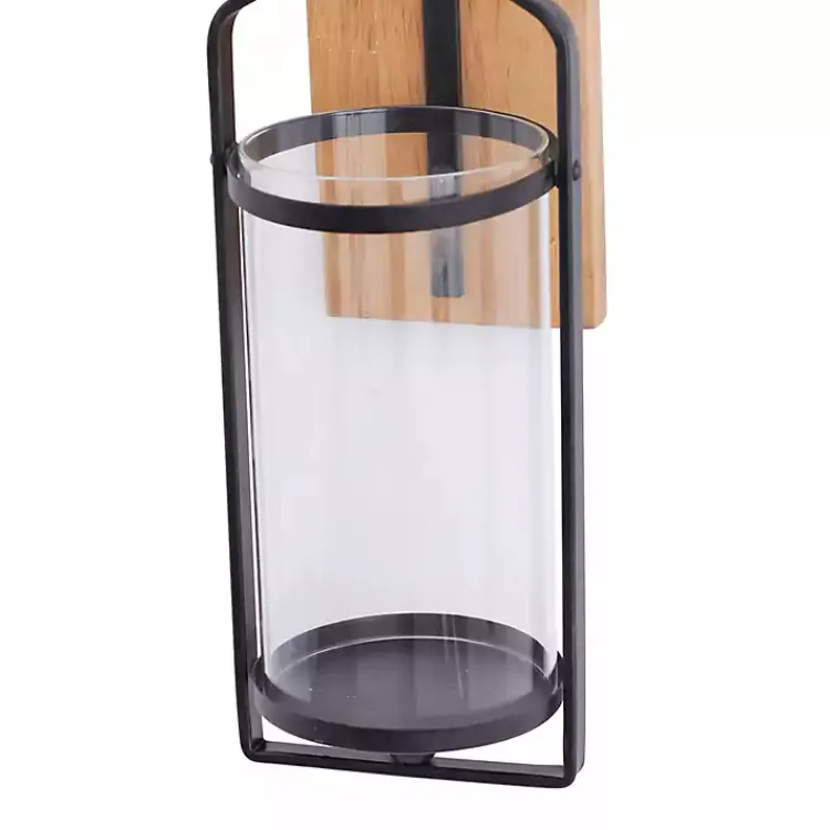 Sconces>Kirklands Home Matte Poplar Wood Sconce Black