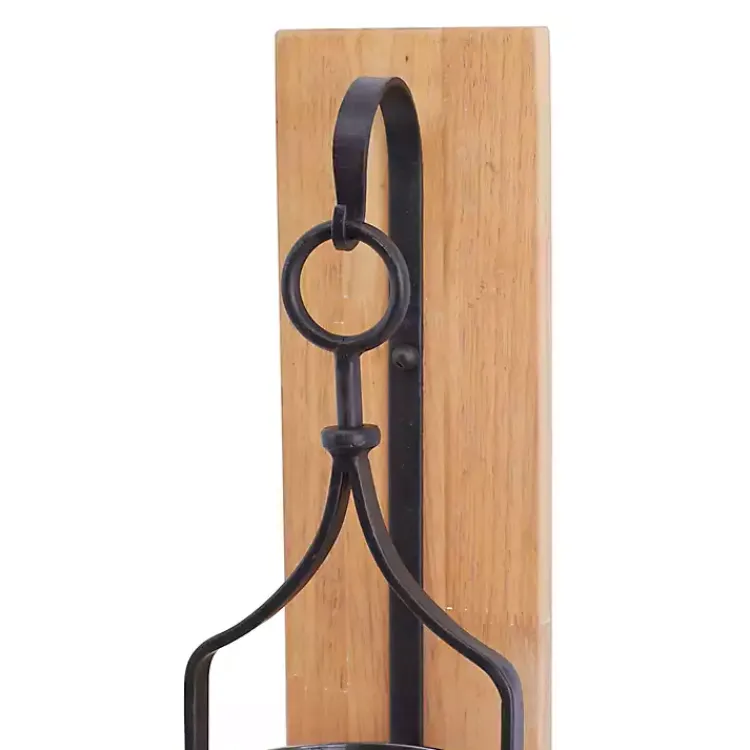 Sconces>Kirklands Home Matte Poplar Wood Sconce Black