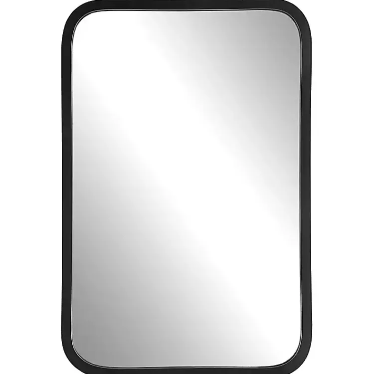 Kirklands Home Matte Black Rectangular Wall Mirror