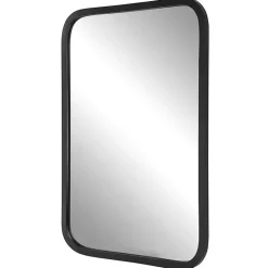 Kirklands Home Matte Black Rectangular Wall Mirror