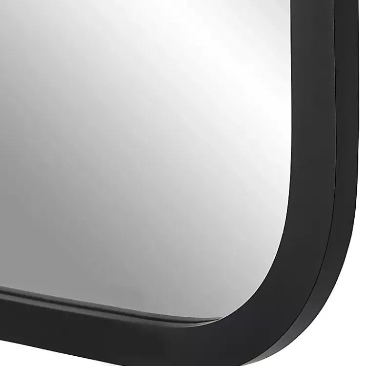 Kirklands Home Matte Black Rectangular Wall Mirror