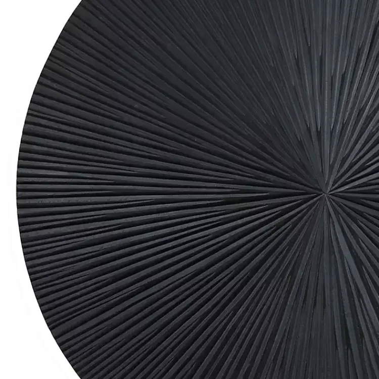Kirklands Home Matte Ribbed Sunburst Wall Plates, Set of 3 Black Outlet