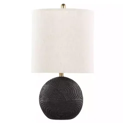 Kirklands Home Matte Black Round Kona Table Lamps, Set of 2 Tan Best