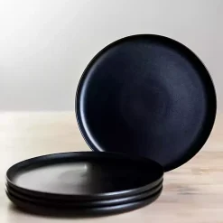 Kirklands Home Matte Simple Things Salad Plates, Set of 4 Black Discount