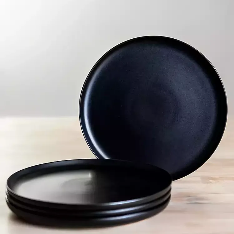 Kirklands Home Matte Simple Things Salad Plates, Set of 4 Black Discount