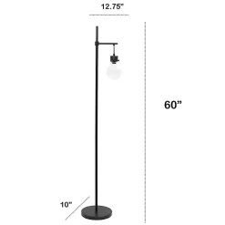 Kirklands Home Matte Black Stephen Floor Lamp Clear Hot