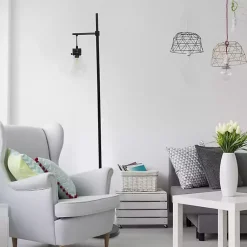 Kirklands Home Matte Black Stephen Floor Lamp Clear Hot