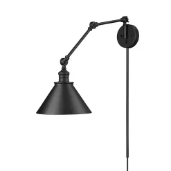Sconces>Kirklands Home Matte Swing Arm Wall Sconce Black