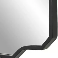 Kirklands Home Matte Black Thin Linear Iron Frame Wall Mirror
