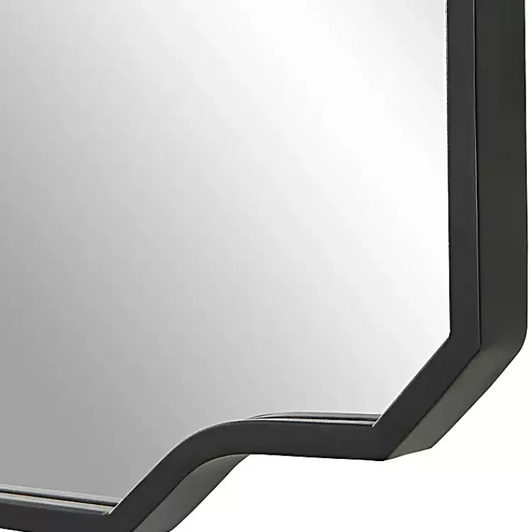 Kirklands Home Matte Black Thin Linear Iron Frame Wall Mirror