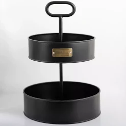 Kirklands Home Matte 2-Tier Coffee Basket Black Clearance