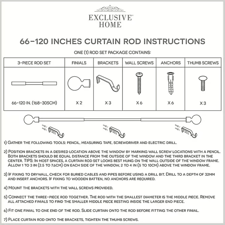 Kirklands Home Matte Bronze Eleanor Curtain Rod Set, 120 in. Hot