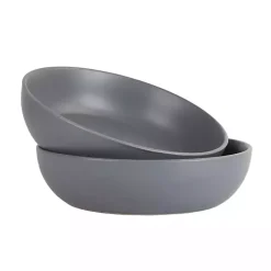 Kirklands Home Matte Charcoal Serving Bowls, Set of 2 Gray Clearance