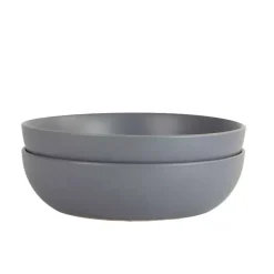 Kirklands Home Matte Charcoal Serving Bowls, Set of 2 Gray Clearance