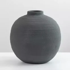 Vases>Kirklands Home Matte Charcoal Rotund Vase Black