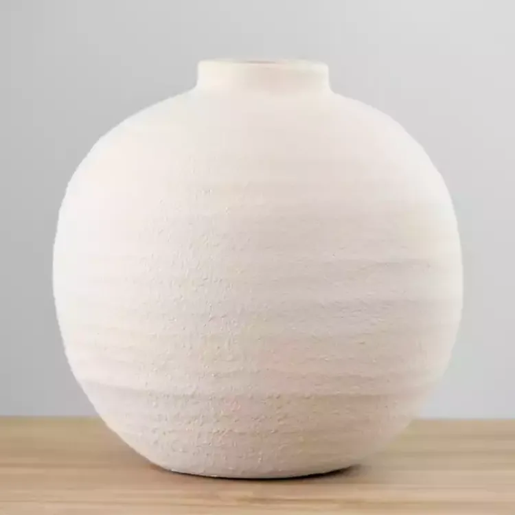 Vases>Kirklands Home Matte Eggshell Rotund Vase Ivory