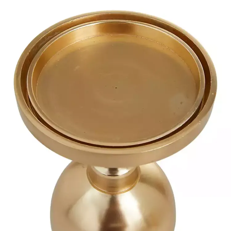 Candle Holders>Kirklands Home Matte Metal 3-pc. Pillar Candle Holder Set Gold