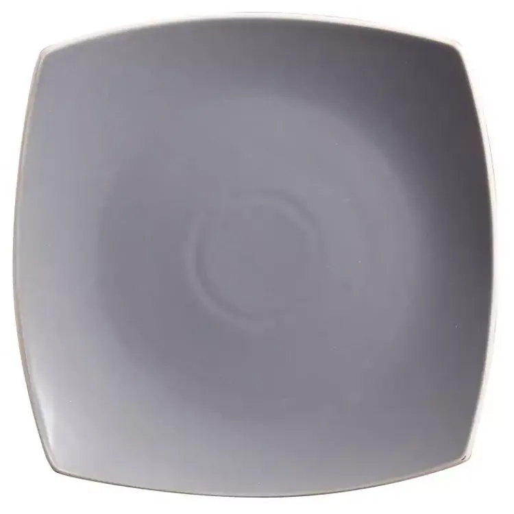 Kirklands Home Matte Gray and Black 16-pc. Dinnerware Set Outlet