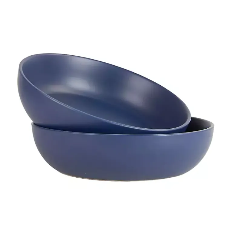 Kirklands Home Matte Midnight Serving Bowls, Set of 2 Blue Clearance