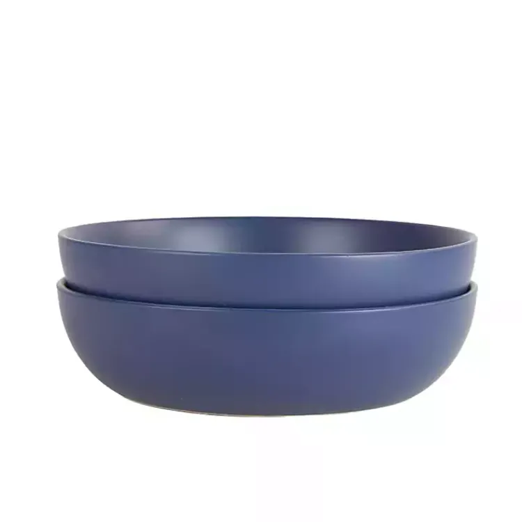 Kirklands Home Matte Midnight Serving Bowls, Set of 2 Blue Clearance