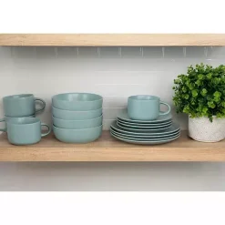 Kirklands Home Matte Mineral Kera 16-pc. Dinnerware Set Blue Clearance