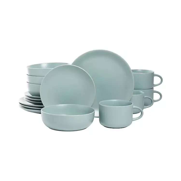 Kirklands Home Matte Mineral Kera 16-pc. Dinnerware Set Blue Clearance