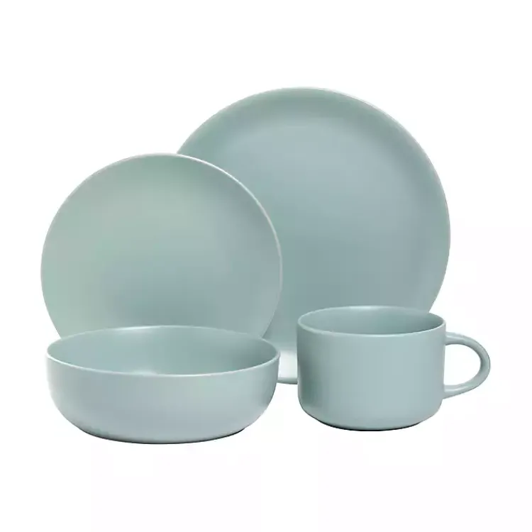 Kirklands Home Matte Mineral Kera 16-pc. Dinnerware Set Blue Clearance