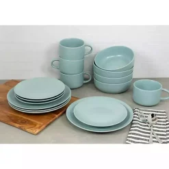 Kirklands Home Matte Mineral Kera 16-pc. Dinnerware Set Blue Clearance