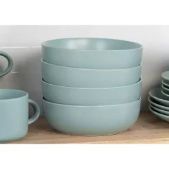 Kirklands Home Matte Mineral Kera 16-pc. Dinnerware Set Blue Clearance