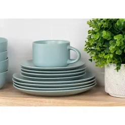 Kirklands Home Matte Mineral Kera 16-pc. Dinnerware Set Blue Clearance